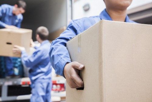 Loading household items into a removals vehicle for a Bermondsey move