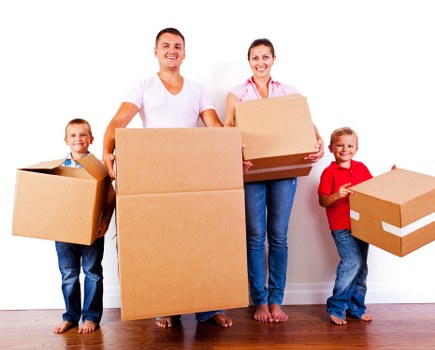 Removal team helping a Bermondsey flat move with boxes and furniture