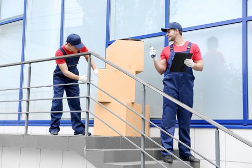 Commercial moving team preparing a Bermondsey business relocation