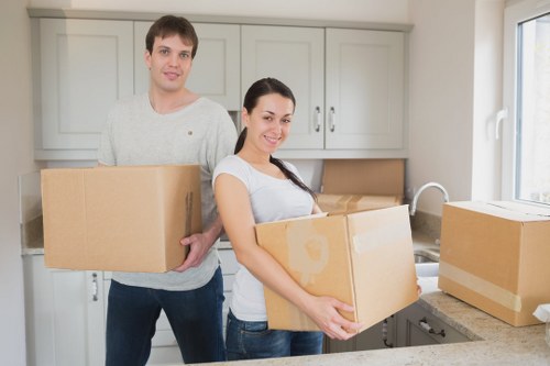 Packed household items prepared for a home move in Bermondsey